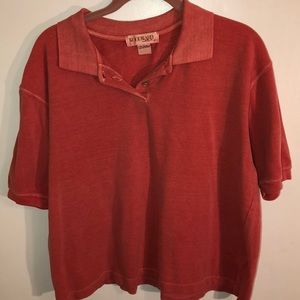 Woodward salmon colored polo,